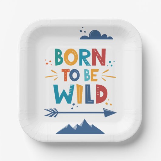 Geboren om vrij te zijn papieren bordje (Voorkant)