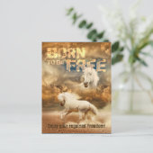 Geboren om vrij te zijn, schoonheid van het wild:  briefkaart (Staand voorkant)