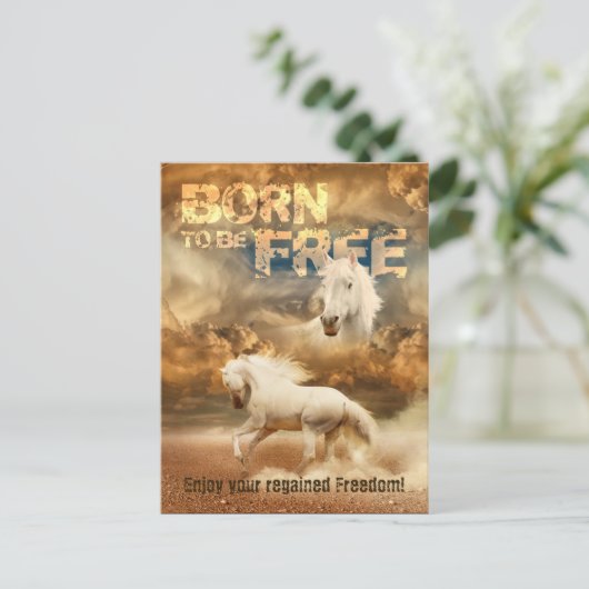 Geboren om vrij te zijn, schoonheid van het wild:  briefkaart (Staand voorkant)