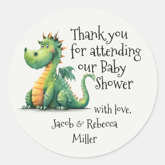 Geboren om Vuur te Ademen Baby shower Dank U Stick Ronde Sticker (Voorkant)