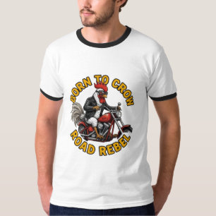 Geboren om wegrebel haan te zijn t-shirt