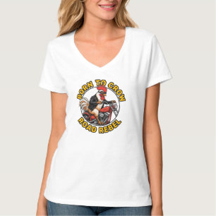 Geboren om wegrebelhanenkampmotorrijder te laten g t-shirt