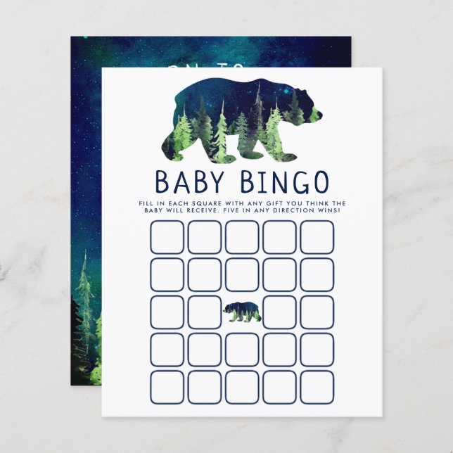 Geboren om Wild Baby shower Bingo te worden (Voorkant / Achterkant)