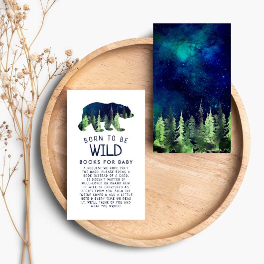 Geboren om Wild Baby shower Book Request te zijn Informatiekaartje