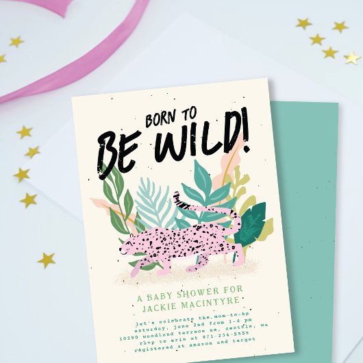 Geboren om wild Baby shower uitnodiging