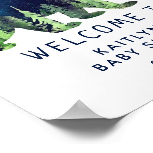 Geboren om Wild Baby shower Welkomstteken te zijn Poster (Hoek)