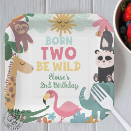 Geboren om Wild Roze te Zijn Papieren Bordje