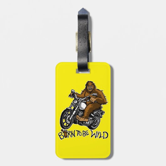 Geboren om wild te worden bagagelabel (Achterkant verticaal)