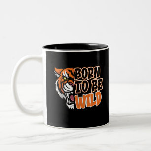 Geboren om Wild te worden - Tiger Art Tweekleurige Koffiemok
