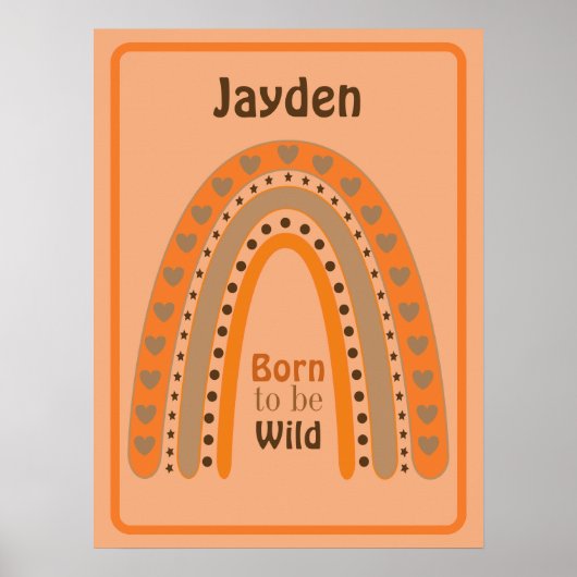 Geboren om wild te zijn met naam poster (Voorkant)