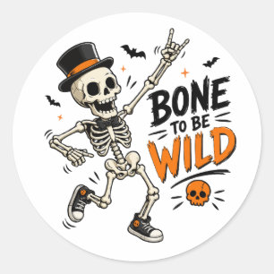 Geboren om wild te zijn Skelet Ronde Sticker