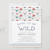 Geboren om wild te zijn | uitnodiging tot baby sho (Voorkant)