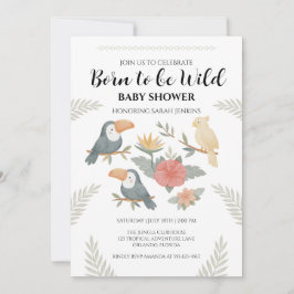 Geboren om Wild Toekan Baby Shower Uitnodiging