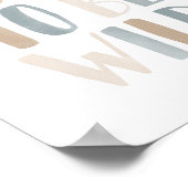 Geboren om Wilde Blauwe Neutrale Jongenskamer Deco Poster (Hoek)