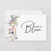 Geboren om wilde bloemen kinderverjaardag te laten bedankkaart (Achterkant)