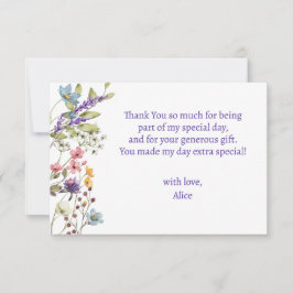 Geboren om wilde bloemen kinderverjaardag te laten bedankkaart