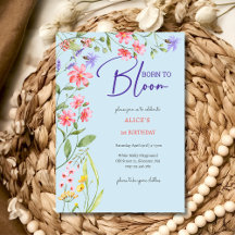Geboren om wilde bloemen kinderverjaardag te laten
