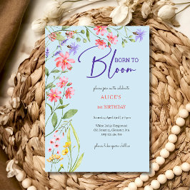 Geboren om wilde bloemen kinderverjaardag te laten kaart
