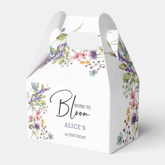 Geboren om wilde bloemen te bloeien kinderen verja bedankdoosjes (Achterkant)