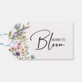 Geboren om wilde bloemen te bloeien kinderen verja cadeaulabel (Achterkant Horizontaal)