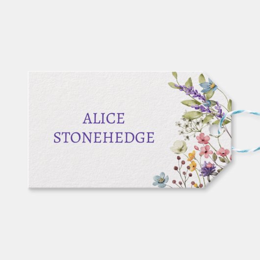 Geboren om wilde bloemen te bloeien kinderen verja cadeaulabel (Voorkant (Horizontaal))