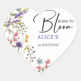 Geboren om wilde bloemen te bloeien kinderen verja hart sticker