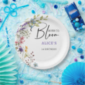 Geboren om wilde bloemen te bloeien kinderen verja papieren bordje (Feest)