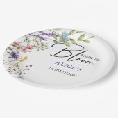 Geboren om wilde bloemen te bloeien kinderen verja papieren bordje (Gekanteld)