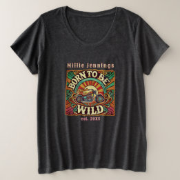 Geboren om wilde gepersonaliseerde retro 70s  te z grote maat t-shirt