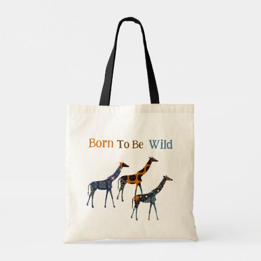 Geboren om wilde Giraffe Canvas tas te zijn (Achterkant)
