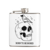 Geboren om zich te vervelen heupfles (Voorkant)