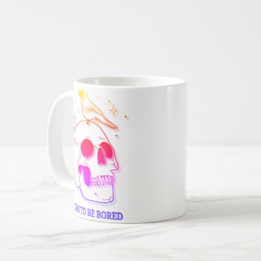 Geboren om zich te vervelen koffiemok (Voorkant links)