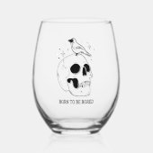 Geboren om zich te vervelen wijnglas zonder voet (Voorkant)