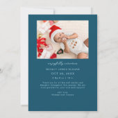 Geboren onder Mistletoe Blauwgroen Geboorteaankond Aankondiging (Achterkant)