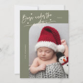 Geboren onder Mistletoe Sage Geboorteaankondiging Aankondiging (Voorkant)