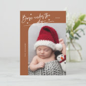 Geboren onder Mistletoe Terracotta Geboorteaankond Aankondiging (Staand voorkant)