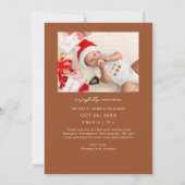 Geboren onder Mistletoe Terracotta Geboorteaankond Aankondiging (Achterkant)