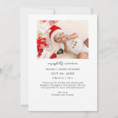 Geboren onder Mistletoe White Geboorteaankondiging Aankondiging (Achterkant)