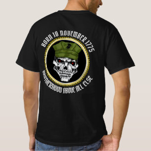 GEBOREN OP 10 NOVEMBER 1775 - BROTHERHOOD BOVEN AL T-SHIRT