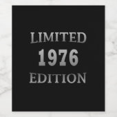 Geboren op 1976; beperkte uitgave wijn etiket (Enkel label)