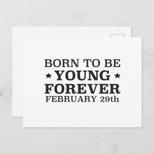 Geboren op 29 februari briefkaart (Voorkant / Achterkant)