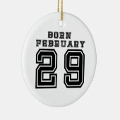 Geboren op 29 februari keramisch ornament (Rechts)