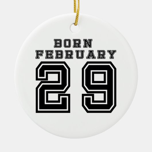 Geboren op 29 februari keramisch ornament (Voorkant)