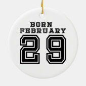 Geboren op 29 februari keramisch ornament (Achterkant)