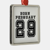 Geboren op 29 februari metalen ornament (Rechts)