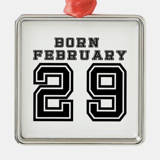 Geboren op 29 februari metalen ornament (Voorkant)