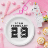Geboren op 29 februari papieren bordje (Feest)