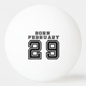 Geboren op 29 februari pingpongbal (Achterkant)