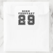 Geboren op 29 februari vierkante sticker (Tas)