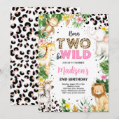 Geboren op 2 september 2002 in Wild Leopard Print Kaart (Voorkant / Achterkant)